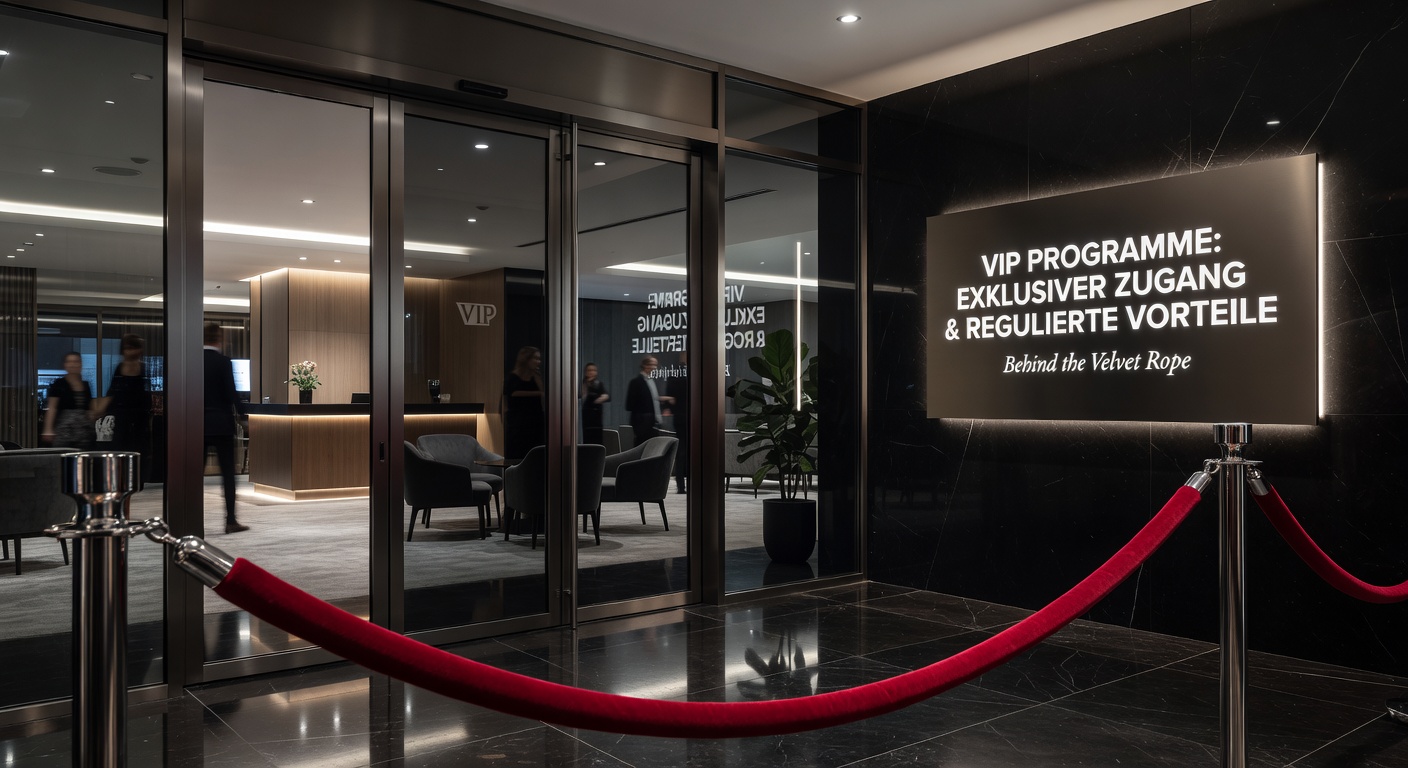 Ein elegantes Casino-Interieur mit Samtvorhängen und VIP-Bereich, der Exklusivität vermittelt