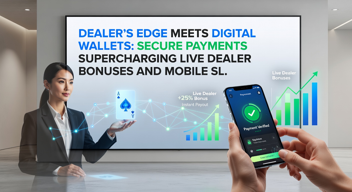 Smartphone mit Mobile Slot und Digital Wallet-Overlay, das Bonus-Aktivierung und sichere Live-Dealer-Zahlung zeigt