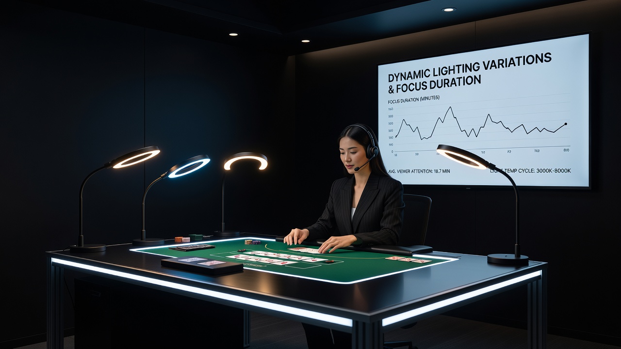 Analyse von Lichtmustern und Fokusverläufen in einer Live-Dealer-App auf Smartphone