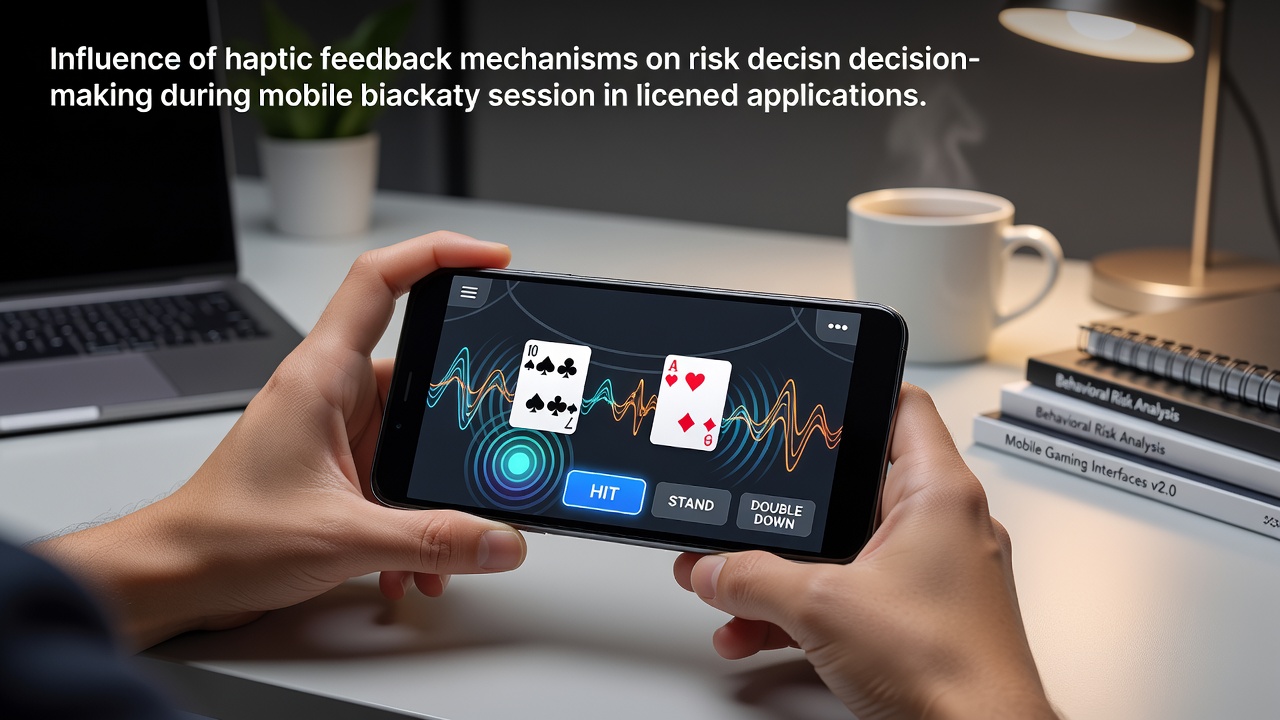 Haptisches Feedback in einer mobilen Blackjack-App während einer Spielsitzung