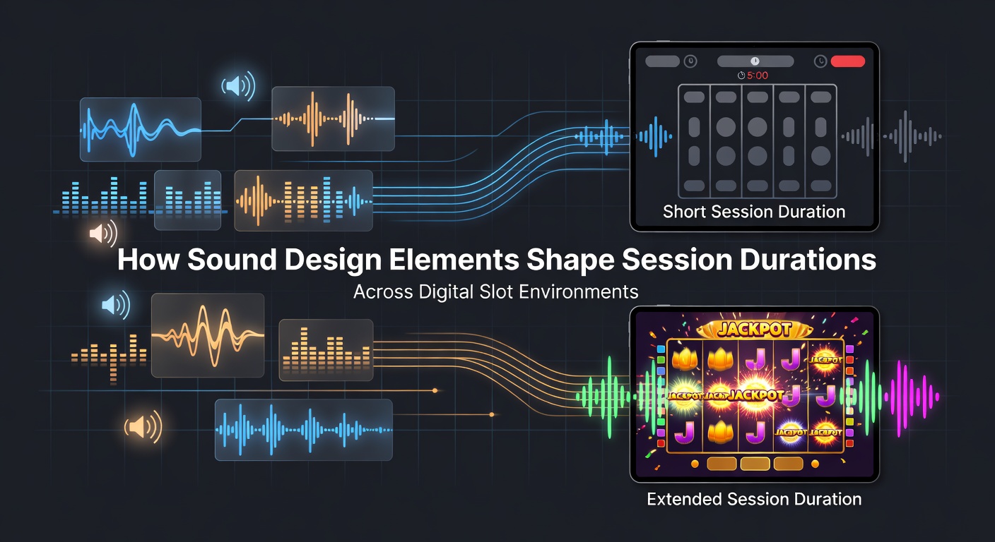 Darstellung von Sound-Design-Elementen in digitalen Slot-Spielen mit Wellenformen und visuellen Effekten