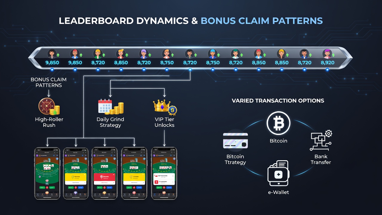 Mobile Blackjack Plattform mit Leaderboard und Transaktionsoptionen