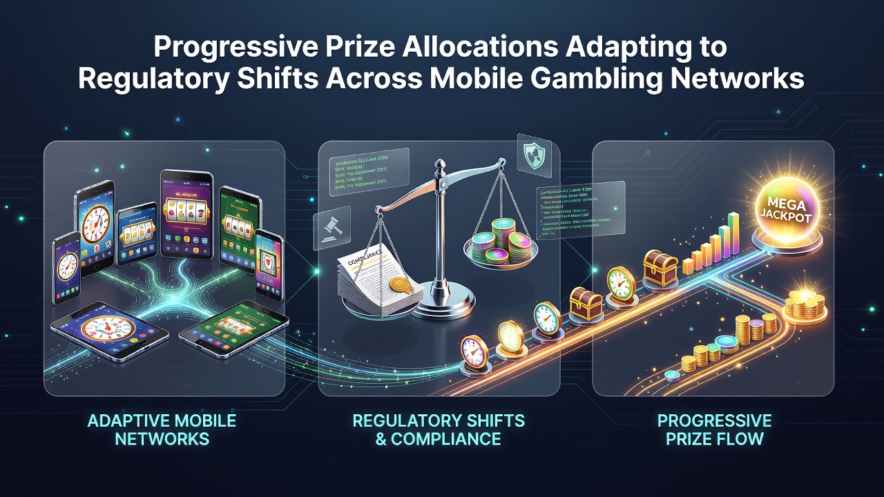 Illustration zu progressiven Jackpot-Allokationen in mobilen Glücksspiel-Apps und regulatorischen Anpassungen