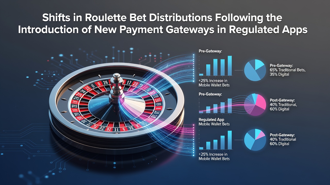 Grafik zu Wettverteilungen im Roulette vor und nach Einführung neuer Zahlungsgateways in regulierten Apps