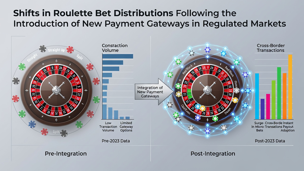 Darstellung veränderter Roulette-Wettverteilungen nach Integration neuer Zahlungsgateways