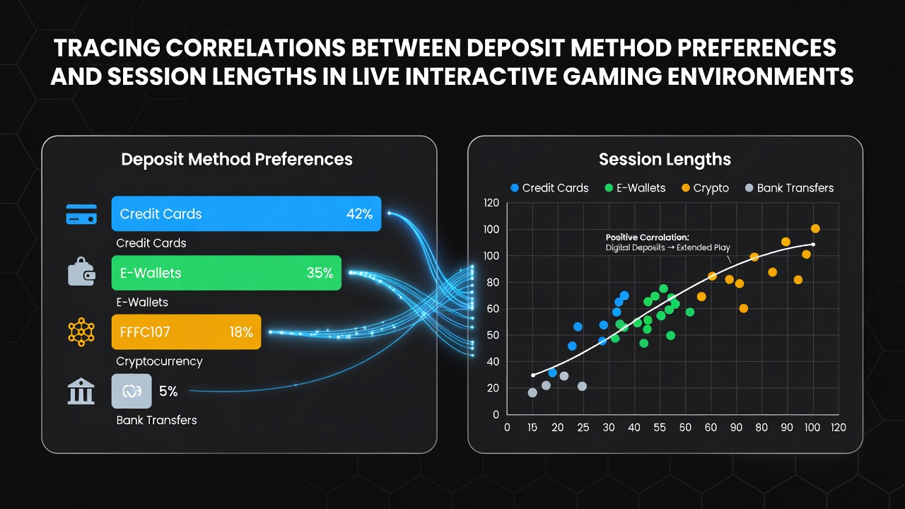 Diagramm mit Daten zu Einzahlungsmethoden und Sitzungslängen in Live-Gaming-Plattformen