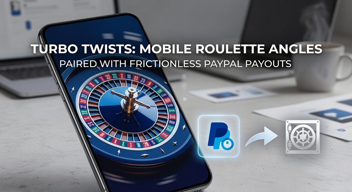 PayPal-App auf Smartphone neben Roulette-Tisch, mit Pfeilen die den Auszahlungsprozess von Casino zu Wallet illustrieren